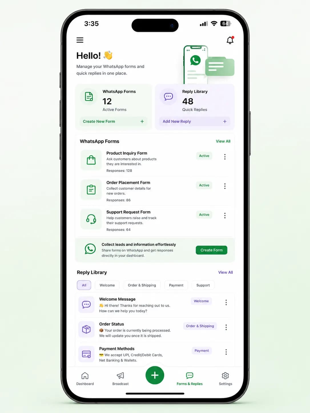ShopLinx WhatsApp order forms